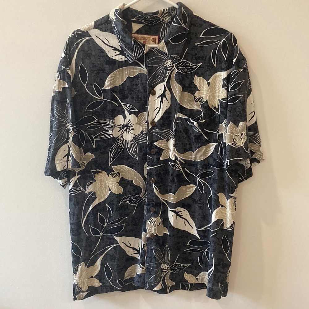 Caribbean Joe Hawaiian button up shirt vacation cruise  size XL